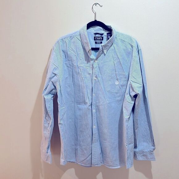 Chaps Other - Chaps by Ralph Lauren, blue and white stripe medium weight stretch Oxford